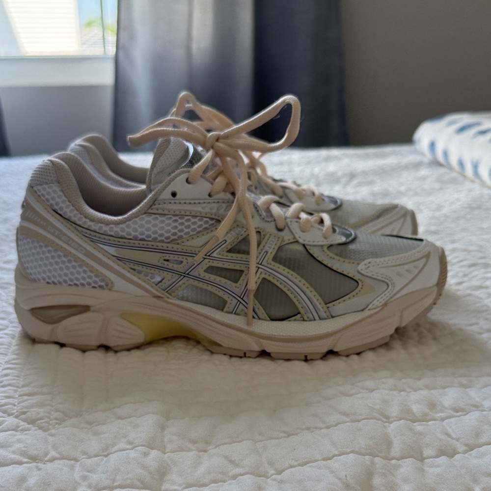 Asics Neutral Tone Athletic Sneakers - Beige, Gray, White